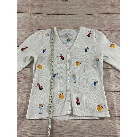 Alexandra Bartlett Petite White Embroidered Cardigan - PS - Picture 4 of 12